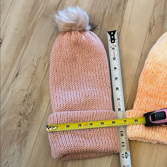 Knit Beanie Set with Pom Poms main image 4